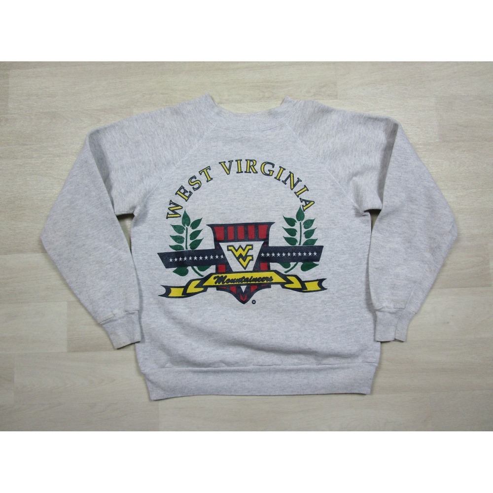 Vintage West Virginia University Sweatshirt (M) WVU College Spellout USA Panhill